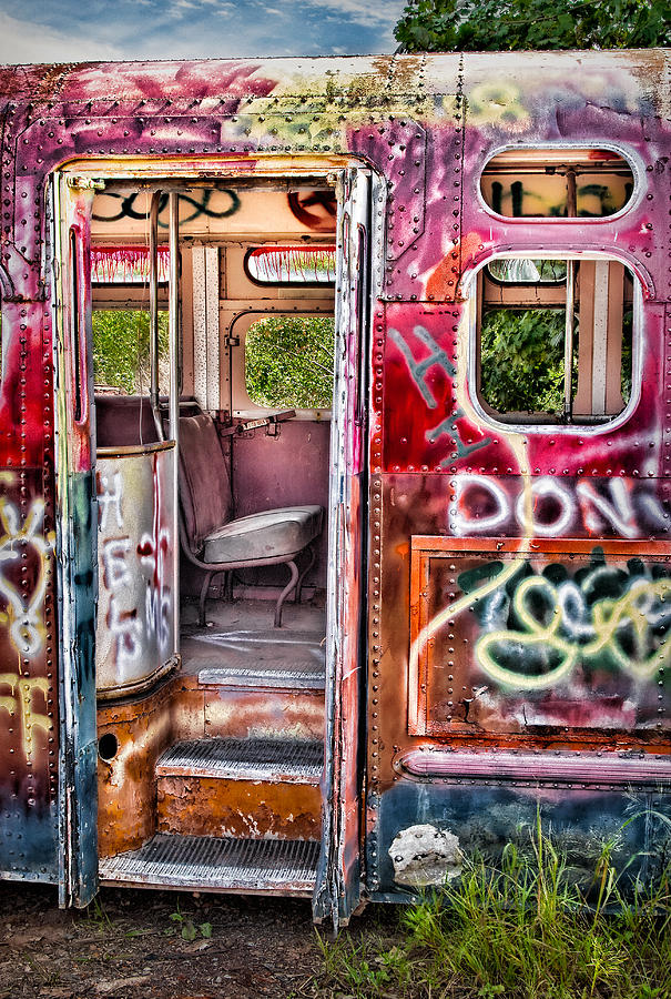 Haunted Graffiti Art Bus Photograph by Susan Candelario
