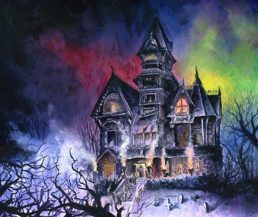 Horror Painting - Haunted House by Ken Meyer jr