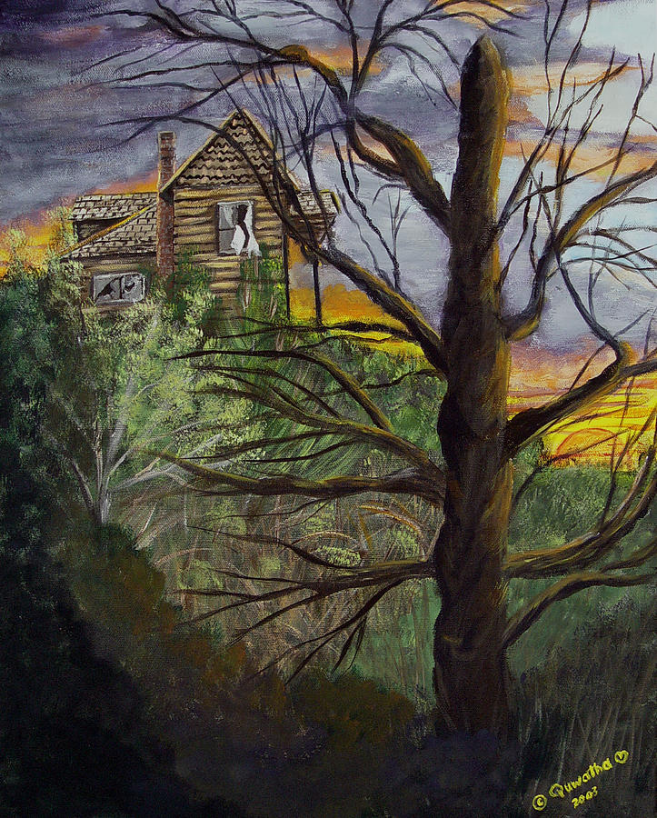 Haunted House Painting by Quwatha Valentine