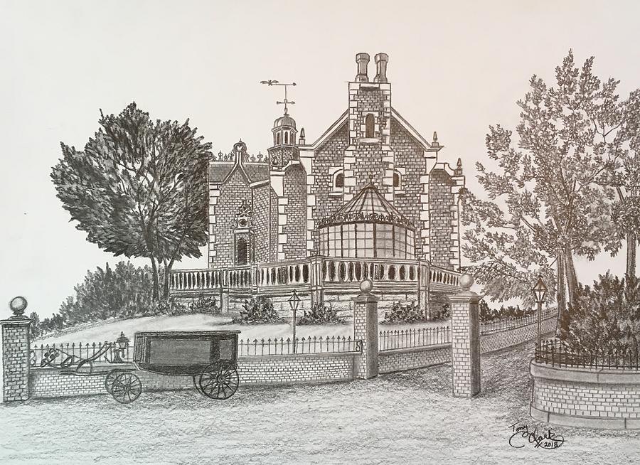 Architecture Drawing - Haunted Mansion  by Tony Clark