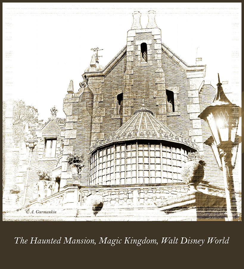 Haunted Mansion, Walt Disney World Digital Art by A Macarthur Gurmankin