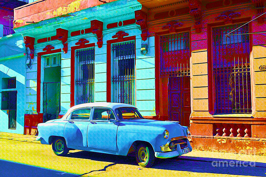City Painting - Havana Classic Car by Chris Andruskiewicz