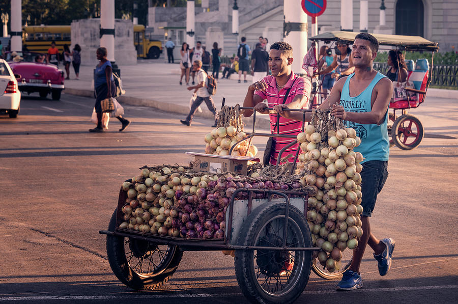 Havana Cuba Onion Cart Photograph by Joan Carroll