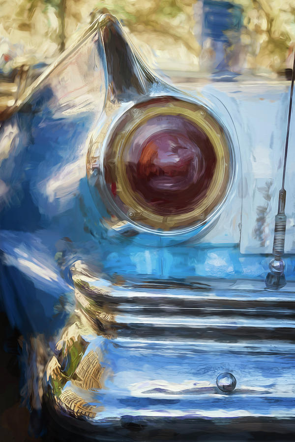 Car Photograph - Havana Cuba Vintage Car Tail Light Painterly by Joan Carroll