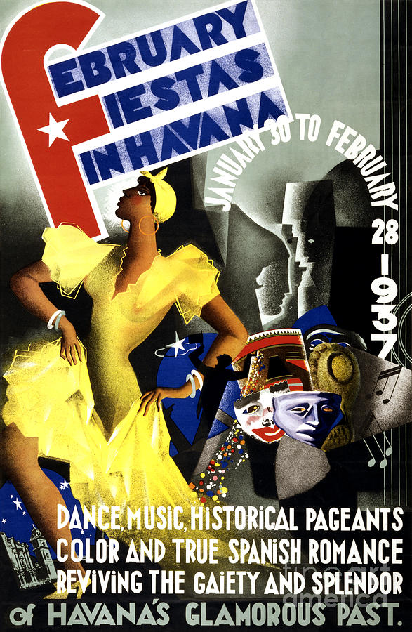 Vintage Painting - Havana Vintage Travel Poster Restored by Vintage Treasure
