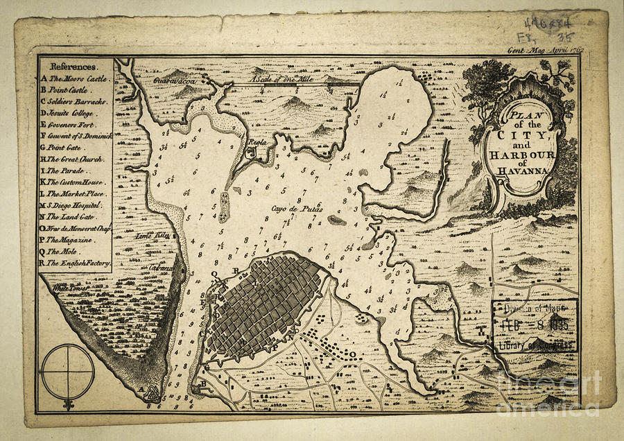 Havanna Cuba 1762 Map Photograph by Melissa Messick