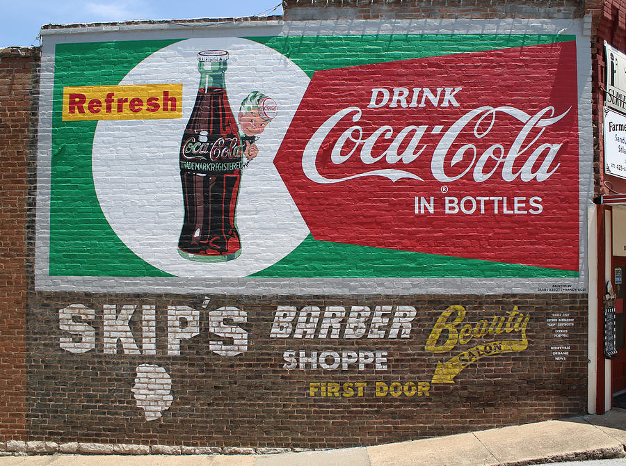 Brick Photograph - Have a Coca Cola at Skips Barber Shoppe by J Laughlin
