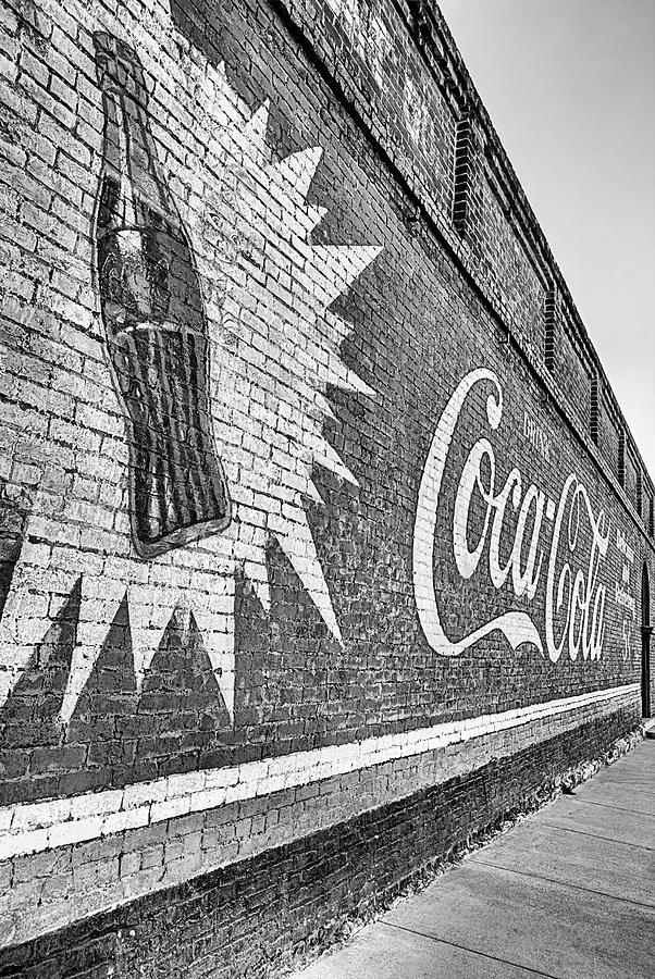 Have a Coke in Decatur Texas Black and White Photograph by JC Findley