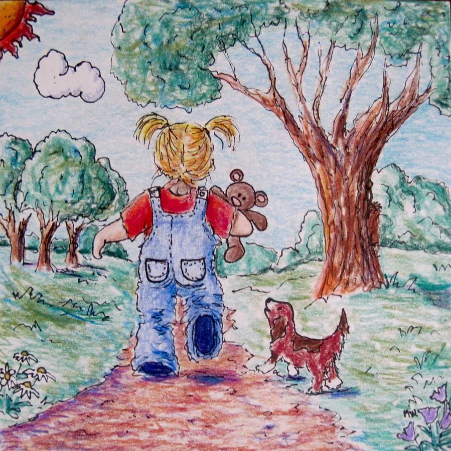 Have bear, will travel Drawing by Megan Walsh