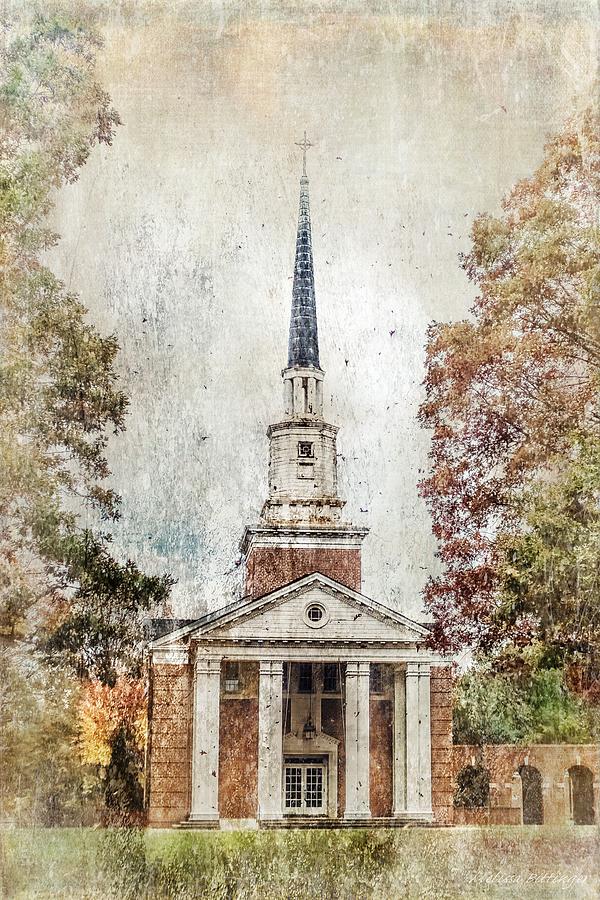 Tree Photograph - Haven for the Fallen, Country Church in Autumn by Melissa Bittinger