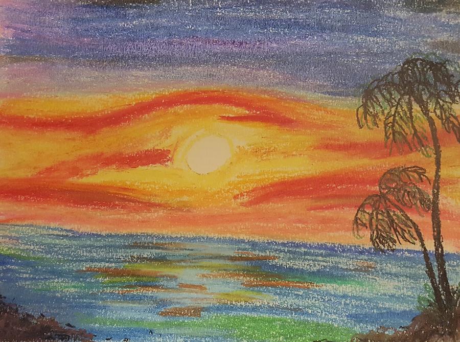 Sunset Painting - Hawaian Sunset by Angela Lasky