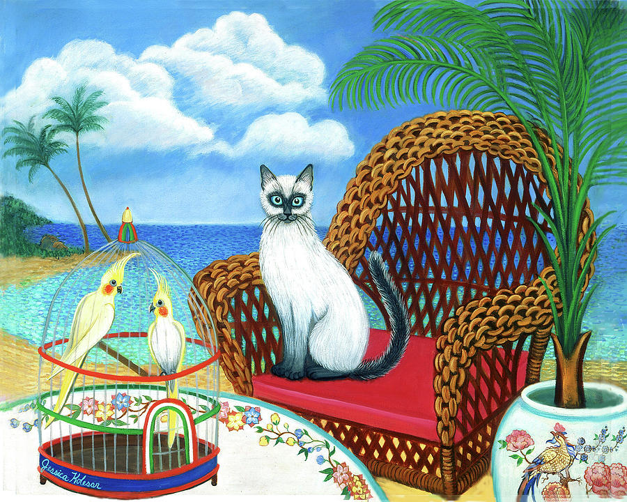 Hawaii Cat Painting by Jessica Kolesar - Fine Art America