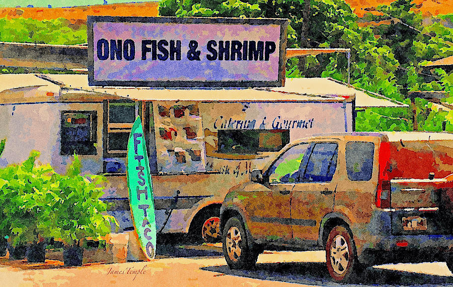 Hawaii Food Truck Digital Art by James Temple
