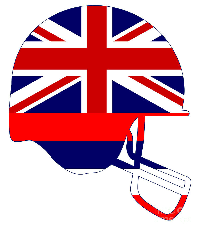 Hawaii State Flag Football Helmet Digital Art