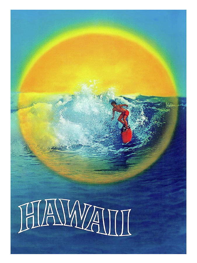 Hawaii, Sun surfer Painting by Long Shot