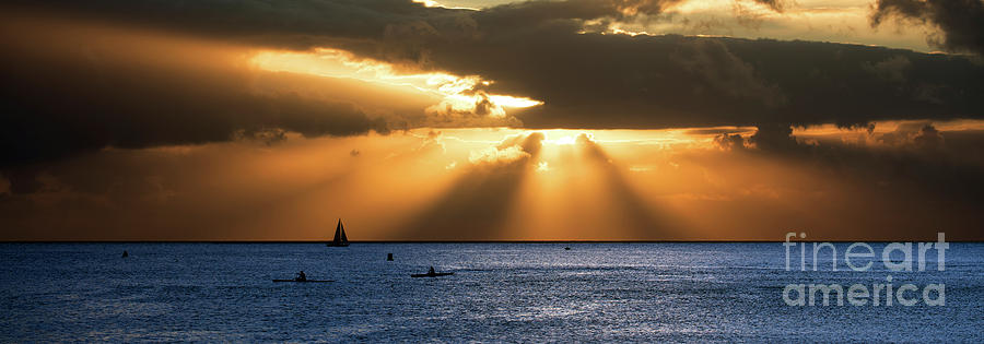 Honolulu Photograph - Hawaii Sunset Panorama by Bill Cobb