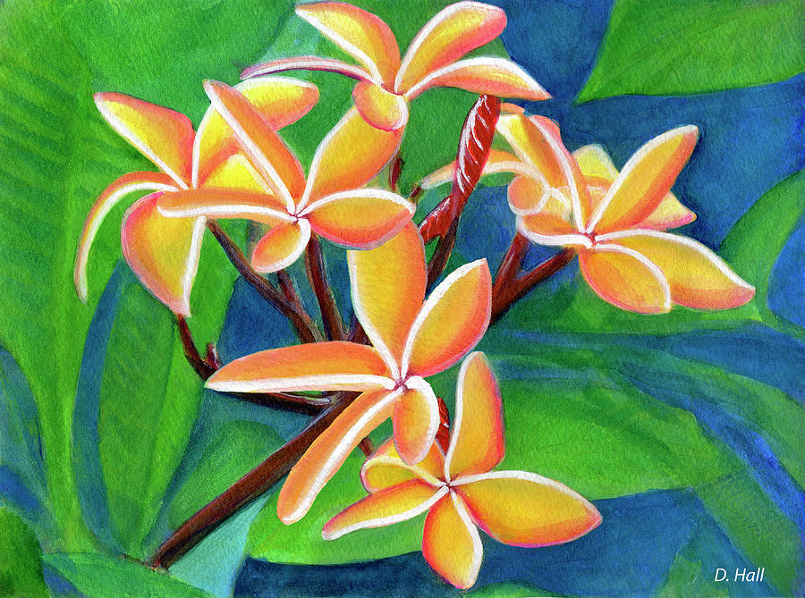 Hawaii Tropical Plumeria Flowers #232 Painting