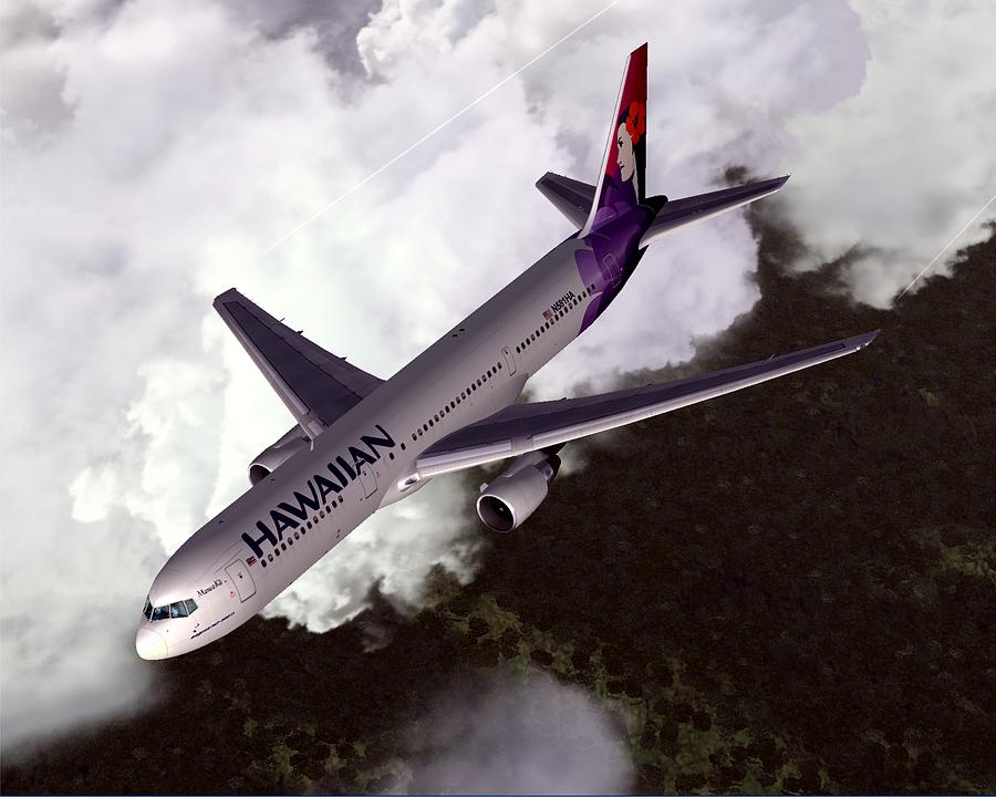 Hawaiian Airlines Boeing 767-300ER Digital Art by Mike Ray