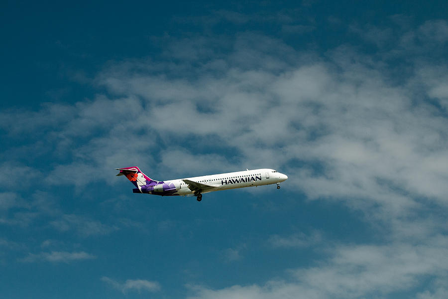 Clouds Photograph - Hawaiian Airlines Inbound by E Faithe Lester