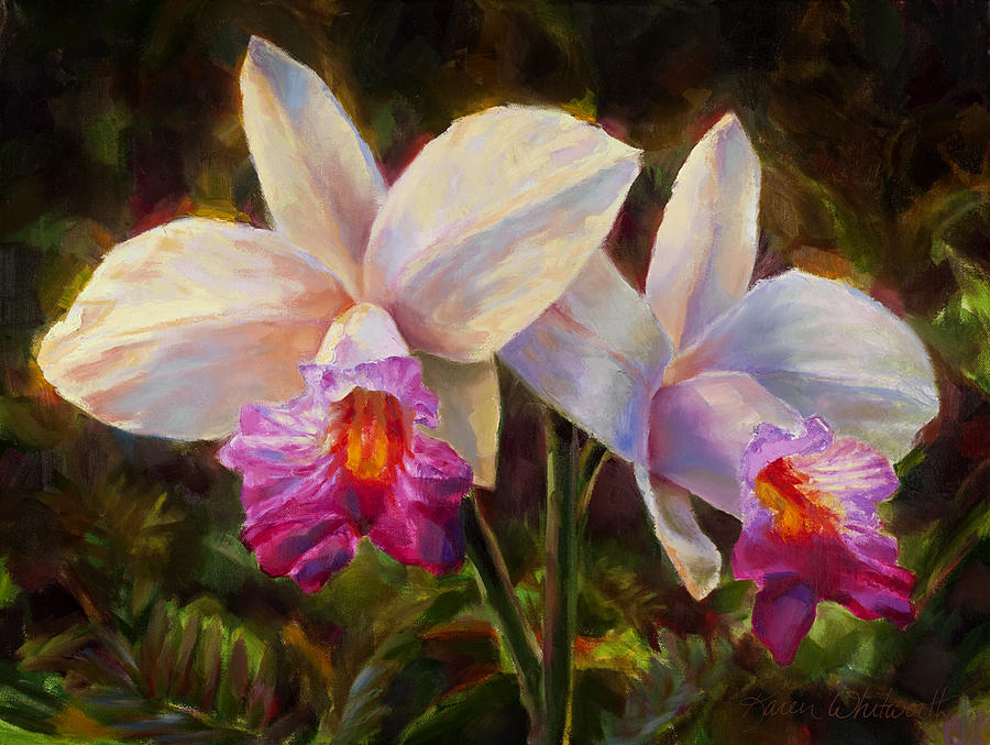 Orchid Painting - Hawaiian Bamboo Orchid by K Whitworth