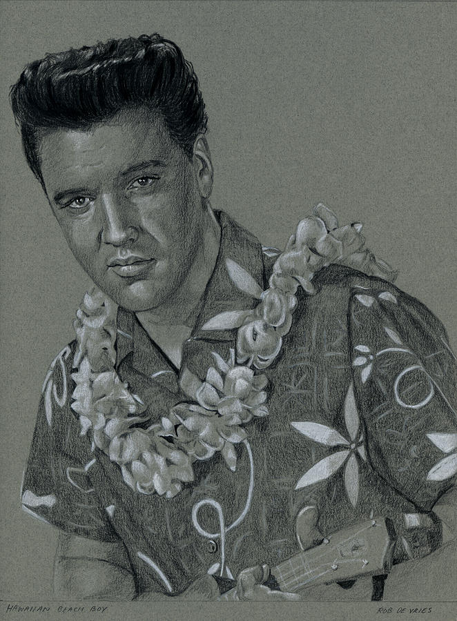 Hawaiian Beach Boy Drawing by Rob De Vries