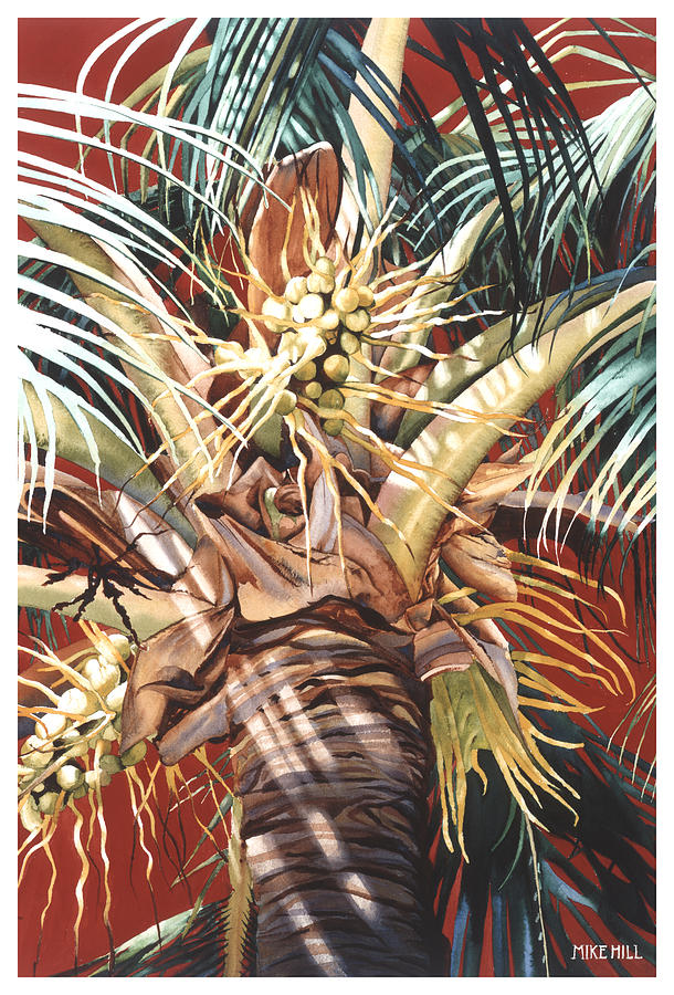 Hawaiian Fireworks Painting by Mike Hill