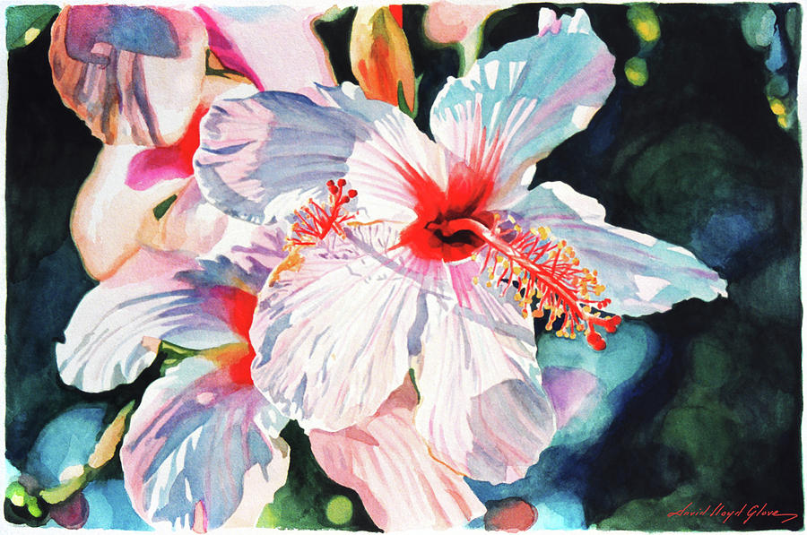 Hawaiian Hibiscus Painting by David Lloyd Glover
