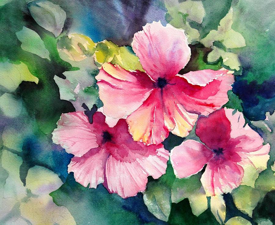 Hawaiian Hibiscus Painting by Diane Fujimoto