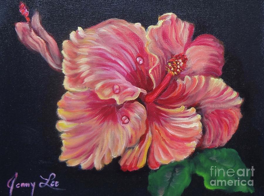 hawaiian Hibiscus Painting by Jenny Lee