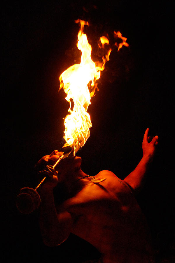 Hawaiian Luau Fire Eater Photograph by Jill Reger