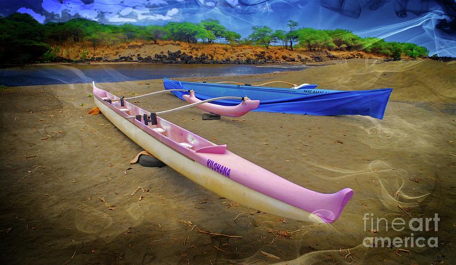 Hawaiian Outigger Canoes Ver 2 Photograph by Larry Mulvehill