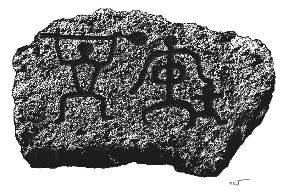 Hawaiian Petroglyphs black Digital Art by Stephen Jorgensen