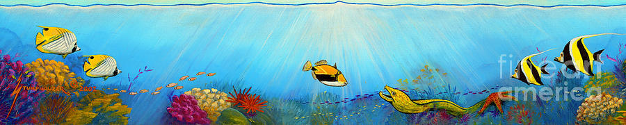 Hawaiian Sea Life Painting by Jerome Stumphauzer