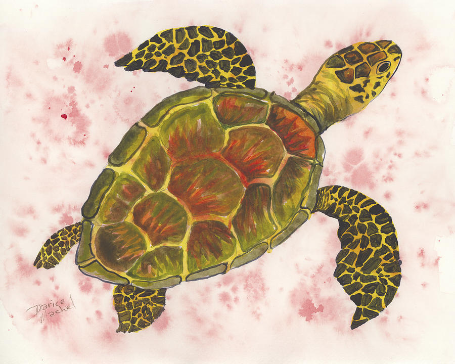 Hawaiian Sea Turtle 4 Painting by Darice Machel McGuire