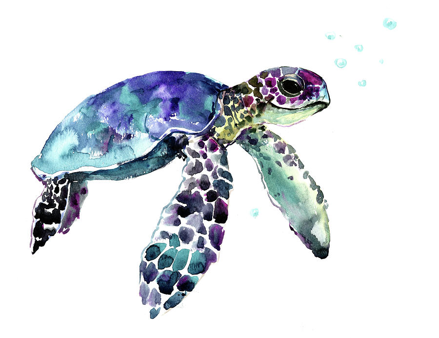 Animal Painting - Hawaiian Sea Turtle by Suren Nersisyan