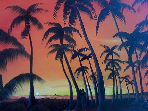 Hawaiian Sunset 6 Lovers at Sunset Painting by James Dunbar