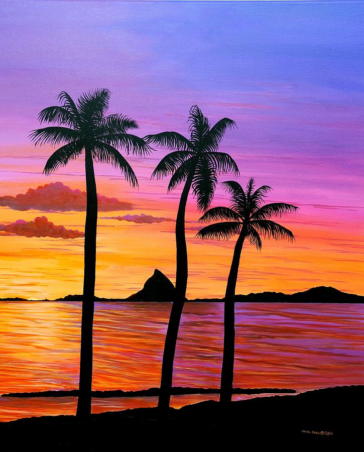 Hawaiian Sunset Painting by Carol Sabo
