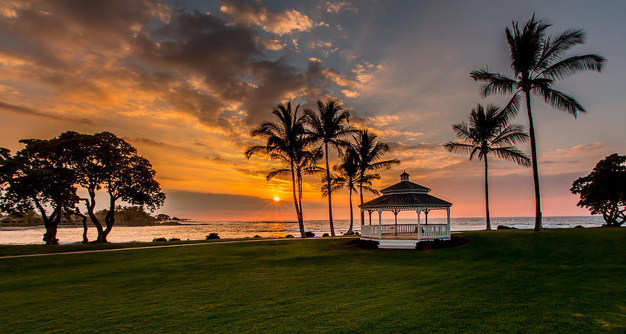 Hawaiian Sunset Gazebo Photograph by Sam Amato