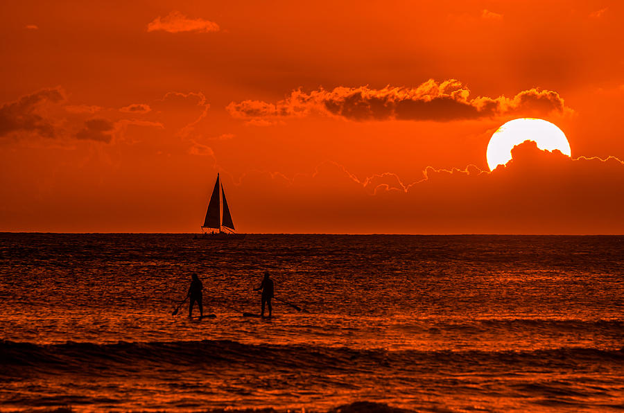 Sunset Photograph - Hawaiian sunset by RC Pics