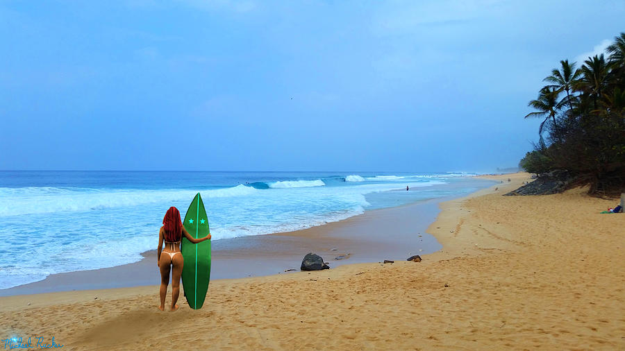Hawaiian Surfer Girl Photograph by Michael Rucker