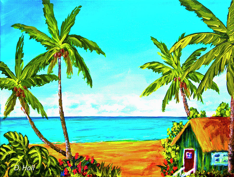 Beach Painting - Hawaiian Tropical Beach #366  by Donald K Hall