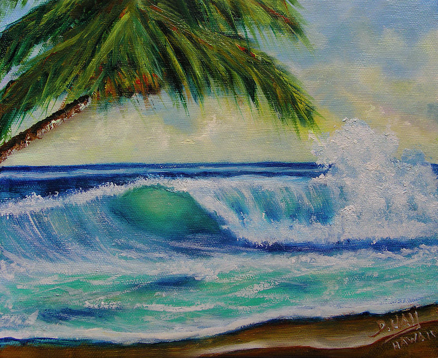 Hawaiian Tropical Wave Art Print Painting #424 Painting by Donald k Hall