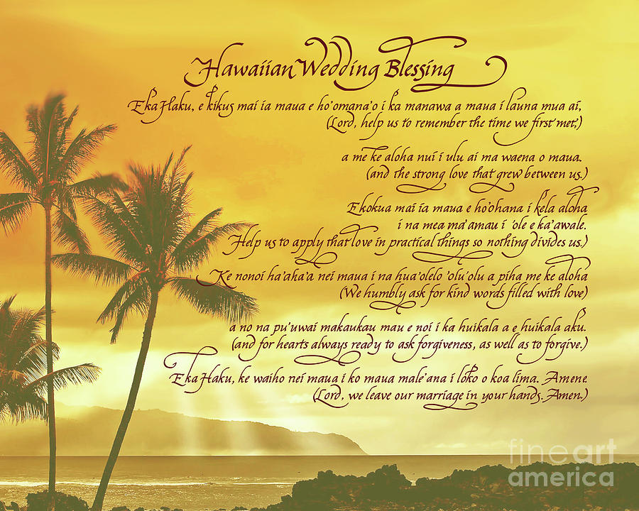 Hawaiian Wedding Blessing-Sunset Digital Art by Jacqueline Shuler