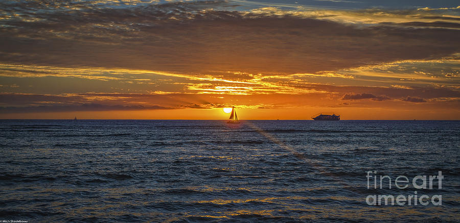 Hawaiian Winter Sunset Photograph by Mitch Shindelbower