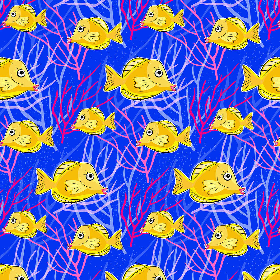 Fish Digital Art - Hawaiian Yellow Tang  by Antique Images