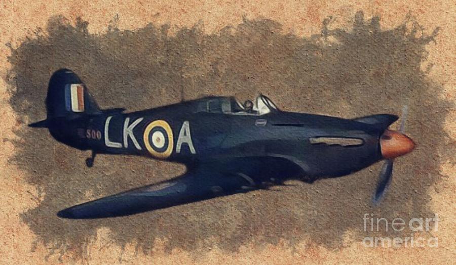 Hawker Hurricane Fighter Painting by Esoterica Art Agency