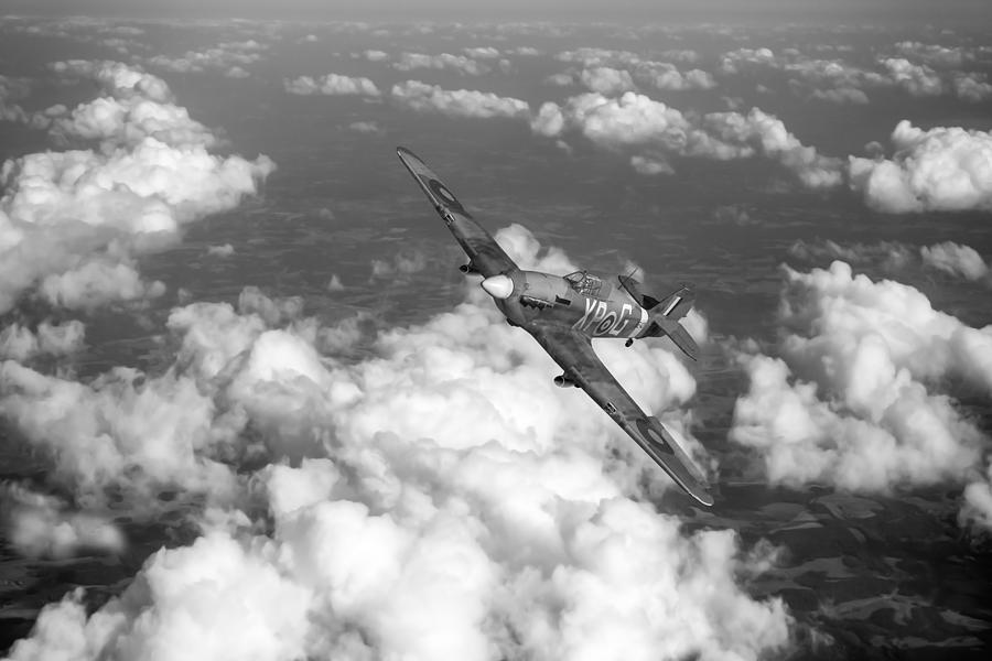 Hawker Hurricane IIB of 174 Squadron BW version Photograph by Gary Eason