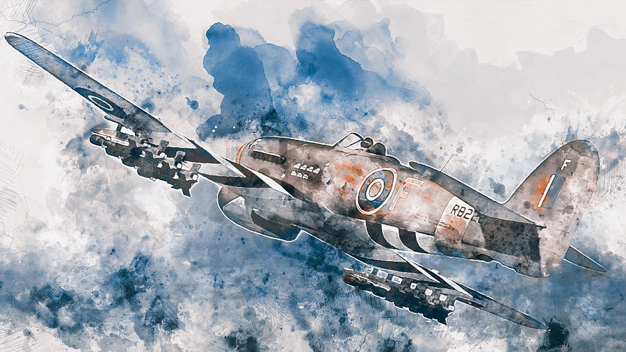 Hawker Typhoon - 01 Painting by AM FineArtPrints