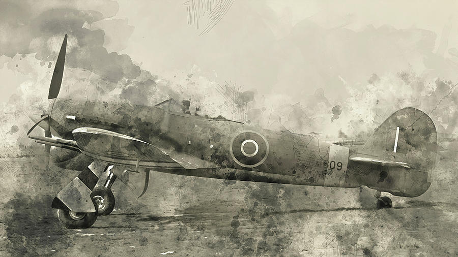 Hawker Typhoon - 04 Painting by AM FineArtPrints