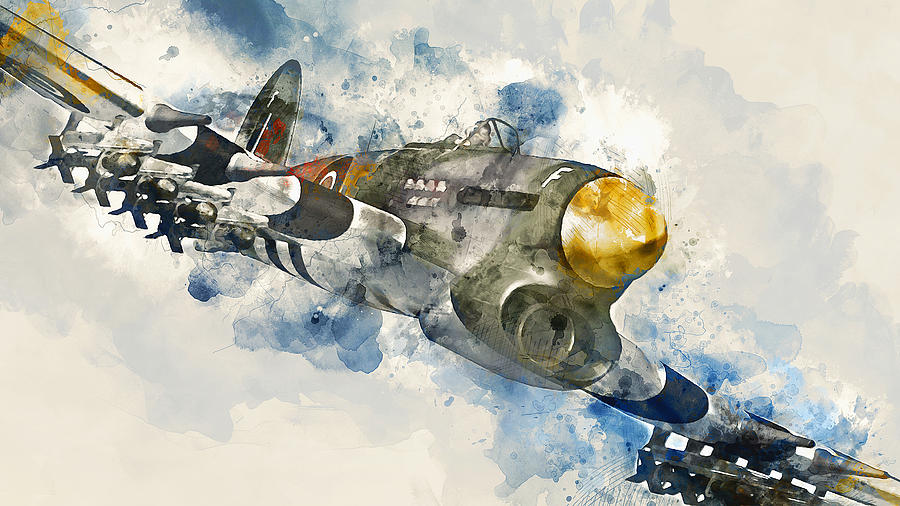 Hawker Typhoon - 05 Painting by AM FineArtPrints